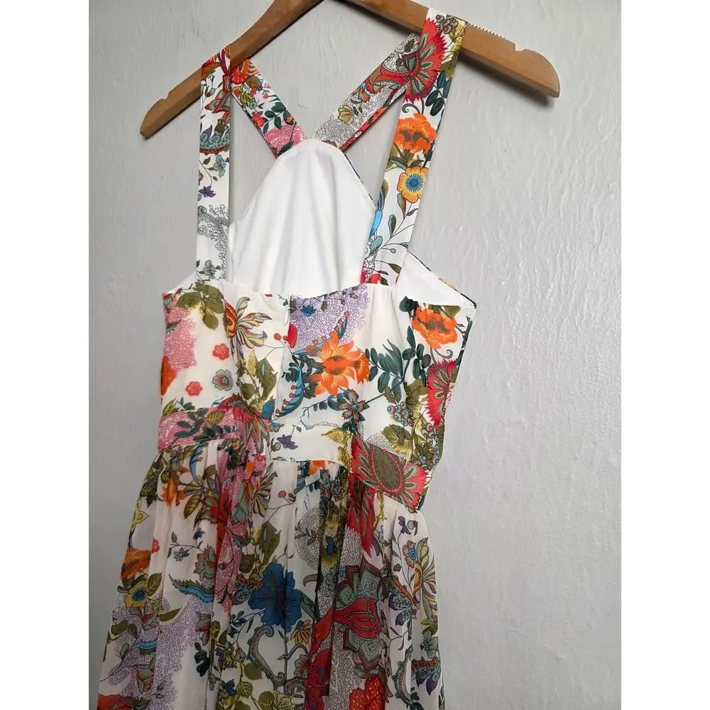 Lulus Lilja Cream Floral Print Maxi Dress Small - Picture 12 of 15